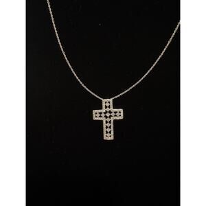 Sterling Silver Cross Pendant With Zircon Stones